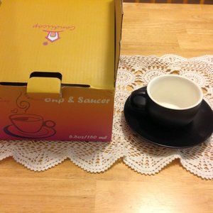 Pretty small coffee cup and saucer, new